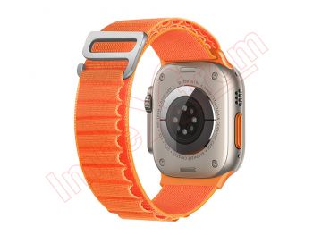 Correa de nylon naranja para reloj inteligente Apple Watch Ultra 49mm, A2684